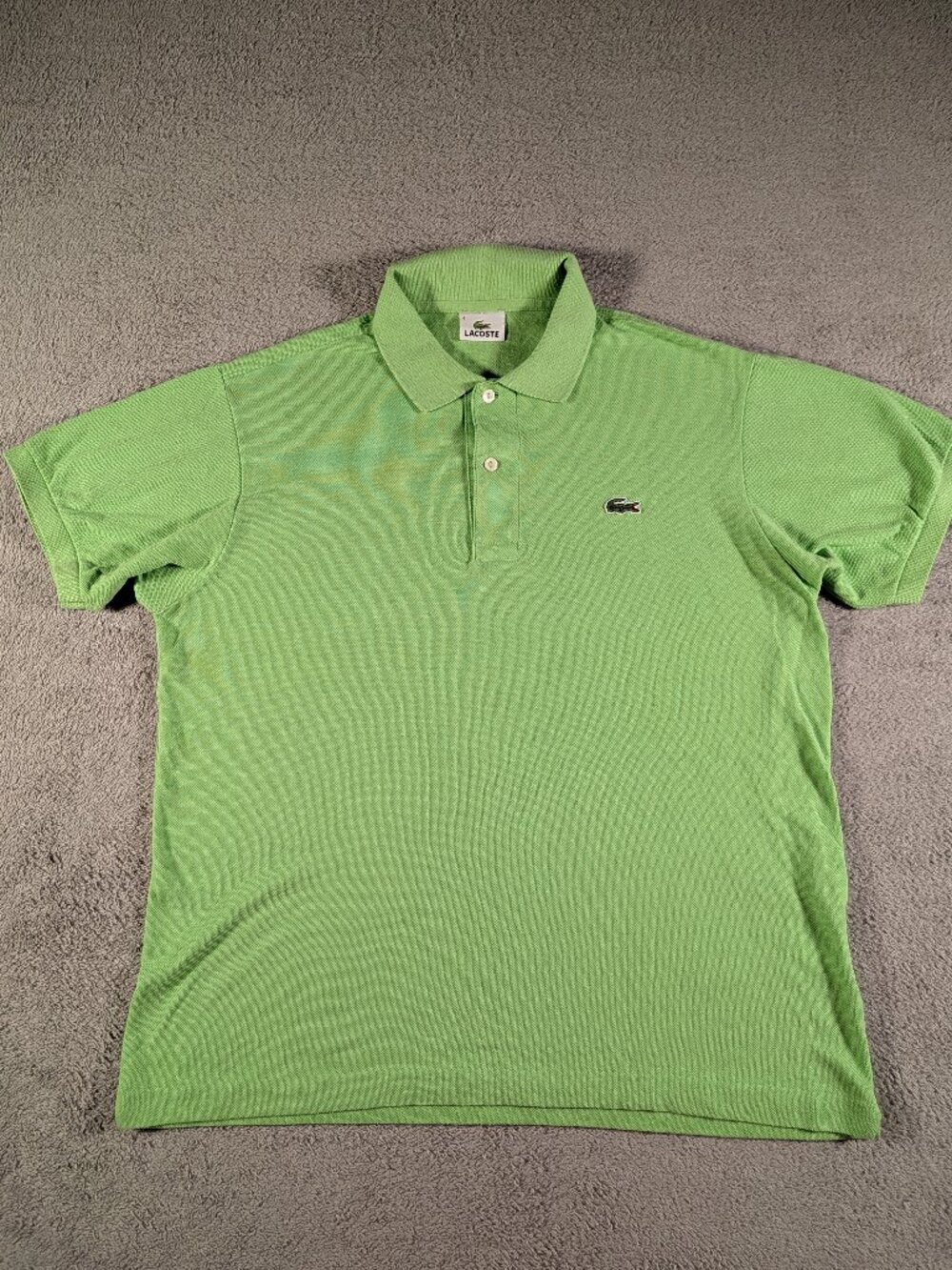 Lacoste Men's Medium (4) Lime Green Pique Polo Shirt 100% Cotton Made in Peru